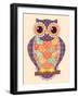 Colored Patchwork Owl-nad_o-Framed Art Print