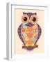 Colored Patchwork Owl-nad_o-Framed Art Print