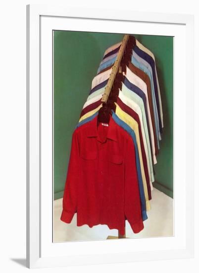 Colored Shirts on Rack-Found Image Press-Framed Photographic Print