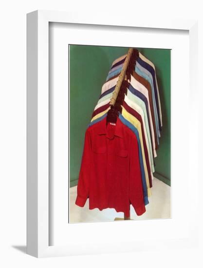 Colored Shirts on Rack-Found Image Press-Framed Photographic Print