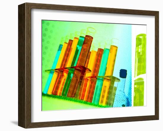 Colored Test Tubes-null-Framed Photographic Print