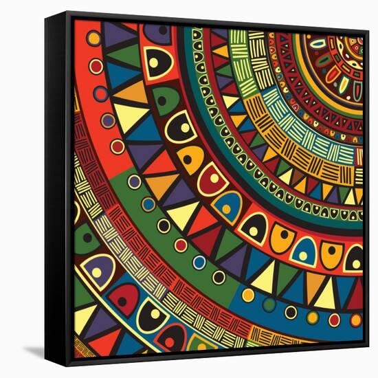 Colored Tribal Design, Abstract Art-Richard Laschon-Framed Stretched Canvas