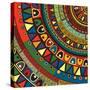 Colored Tribal Design, Abstract Art-Richard Laschon-Stretched Canvas