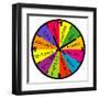 Colored Wall Clock with Music Styles Terms, Music Concept-hibrida13-Framed Art Print