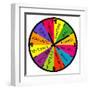 Colored Wall Clock with Music Styles Terms, Music Concept-hibrida13-Framed Art Print