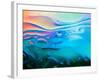 Colorful Abstract Background with Oil Drops on Water-Abstract Oil Work-Framed Photographic Print