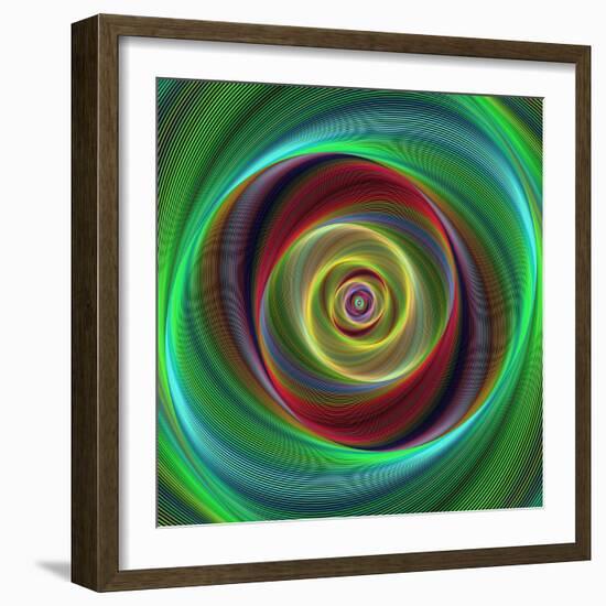 Colorful Abstract Geometric Spiral Design Background-David Zydd-Framed Photographic Print