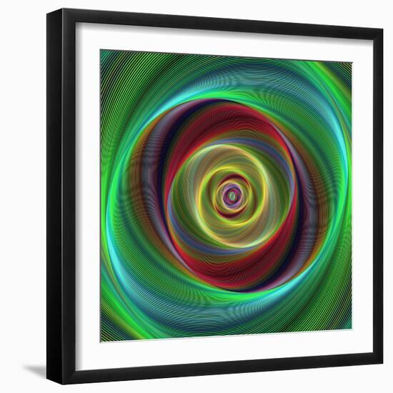 Colorful Abstract Geometric Spiral Design Background-David Zydd-Framed Photographic Print