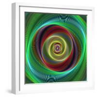 Colorful Abstract Geometric Spiral Design Background-David Zydd-Framed Photographic Print