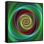 Colorful Abstract Geometric Spiral Design Background-David Zydd-Framed Stretched Canvas