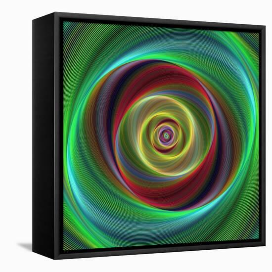 Colorful Abstract Geometric Spiral Design Background-David Zydd-Framed Stretched Canvas