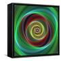 Colorful Abstract Geometric Spiral Design Background-David Zydd-Framed Stretched Canvas
