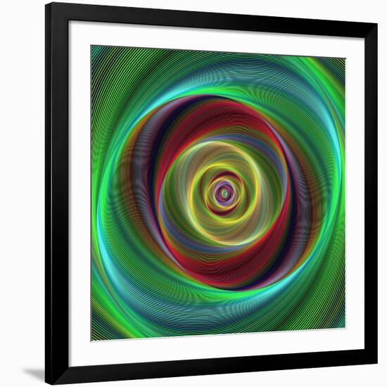 Colorful Abstract Geometric Spiral Design Background-David Zydd-Framed Photographic Print