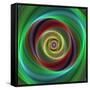 Colorful Abstract Geometric Spiral Design Background-David Zydd-Framed Stretched Canvas