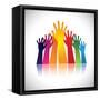 Colorful Abstract Hand Vectors Raised Together Showing Unity-smarnad-Framed Stretched Canvas