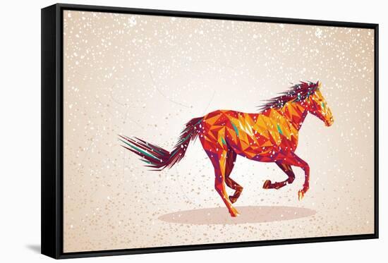 Colorful Abstract Horse Shape-cienpies-Framed Stretched Canvas