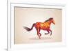 Colorful Abstract Horse Shape-cienpies-Framed Premium Giclee Print