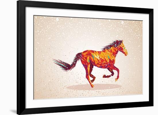 Colorful Abstract Horse Shape-cienpies-Framed Premium Giclee Print