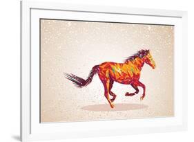 Colorful Abstract Horse Shape-cienpies-Framed Art Print