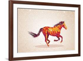 Colorful Abstract Horse Shape-cienpies-Framed Art Print