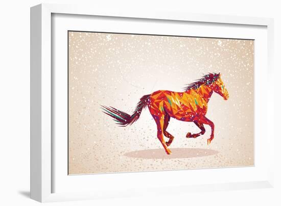 Colorful Abstract Horse Shape-cienpies-Framed Art Print