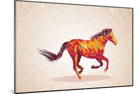 Colorful Abstract Horse Shape-cienpies-Mounted Art Print