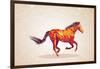 Colorful Abstract Horse Shape-cienpies-Framed Art Print