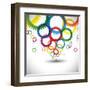 Colorful Abstract Icons of Cogwheel or Gears-smarnad-Framed Art Print