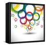 Colorful Abstract Icons of Cogwheel or Gears-smarnad-Framed Stretched Canvas