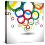 Colorful Abstract Icons of Cogwheel or Gears-smarnad-Stretched Canvas