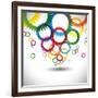 Colorful Abstract Icons of Cogwheel or Gears-smarnad-Framed Art Print