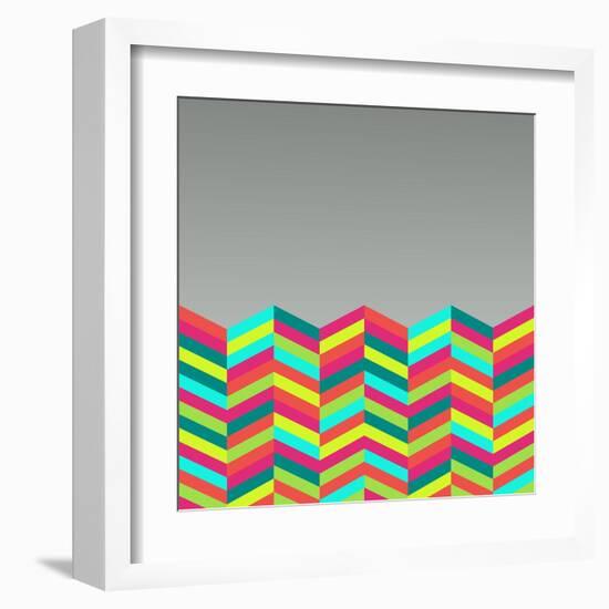 Colorful Abstract Retro Pattern-cienpies-Framed Art Print