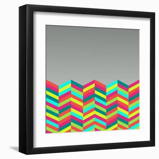 Colorful Abstract Retro Pattern-cienpies-Framed Art Print