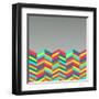 Colorful Abstract Retro Pattern-cienpies-Framed Art Print