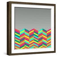 Colorful Abstract Retro Pattern-cienpies-Framed Art Print