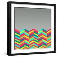 Colorful Abstract Retro Pattern-cienpies-Framed Art Print