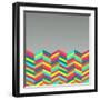 Colorful Abstract Retro Pattern-cienpies-Framed Art Print