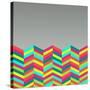 Colorful Abstract Retro Pattern-cienpies-Stretched Canvas