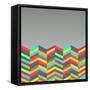 Colorful Abstract Retro Pattern-cienpies-Framed Stretched Canvas