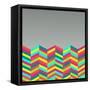 Colorful Abstract Retro Pattern-cienpies-Framed Stretched Canvas