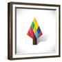 Colorful Abstract Tree Icon(Sign) Made Of Diamond Shapes-smarnad-Framed Art Print