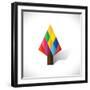 Colorful Abstract Tree Icon(Sign) Made Of Diamond Shapes-smarnad-Framed Art Print