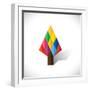 Colorful Abstract Tree Icon(Sign) Made Of Diamond Shapes-smarnad-Framed Art Print