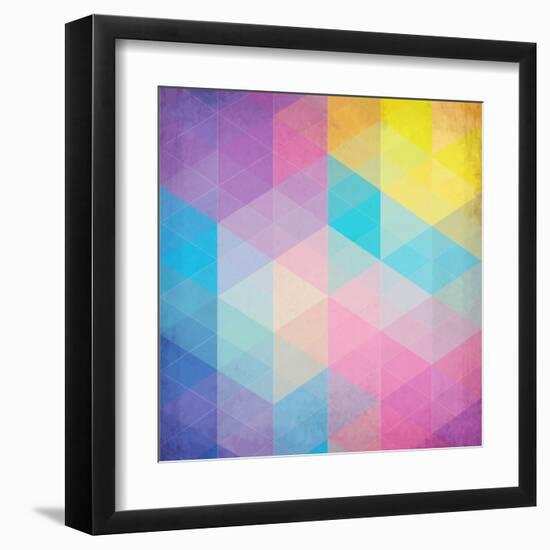 Colorful Abstract Triangles-art_of_sun-Framed Art Print