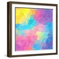 Colorful Abstract Triangles-art_of_sun-Framed Art Print