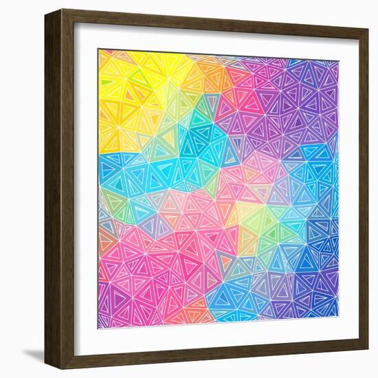 Colorful Abstract Triangles-art_of_sun-Framed Art Print