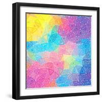 Colorful Abstract Triangles-art_of_sun-Framed Art Print