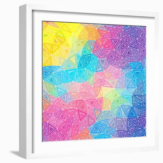 Colorful Abstract Triangles-art_of_sun-Framed Art Print