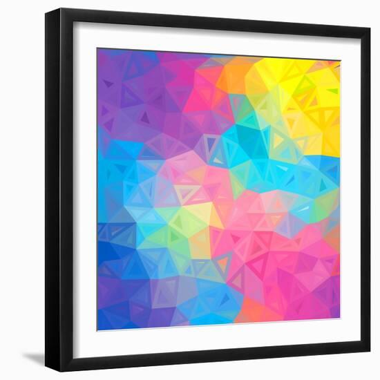 Colorful Abstract Triangles-art_of_sun-Framed Art Print