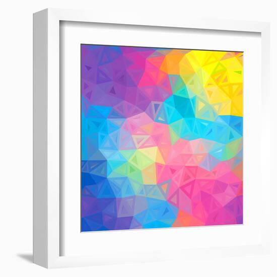 Colorful Abstract Triangles-art_of_sun-Framed Art Print